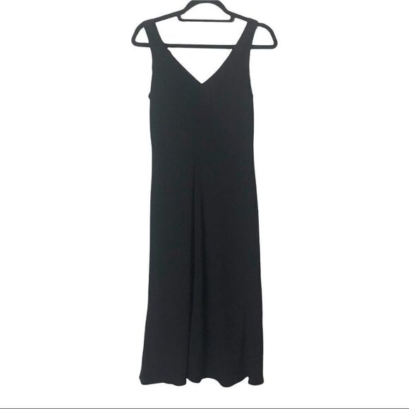 Jones New York Black Sleeveless V-Neck Embellishment Formal Midi Dress Size 12 - Picture 2 of 7